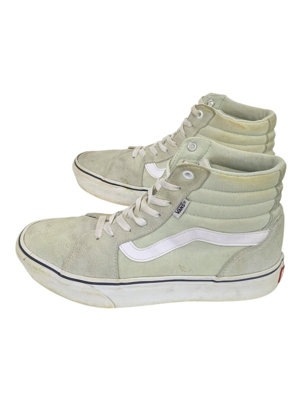 Vans Pale Green High Top Suede & Canvas Sneakers - Size 10 Womens - Sk8-Hi